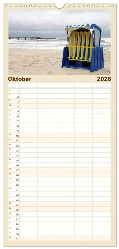 Bild: 9783516521412 | Familienplaner 2026 - Rügen PUR mit 5 Spalten (Wandkalender, 21 x...