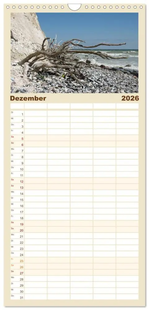 Bild: 9783516521412 | Familienplaner 2026 - Rügen PUR mit 5 Spalten (Wandkalender, 21 x...