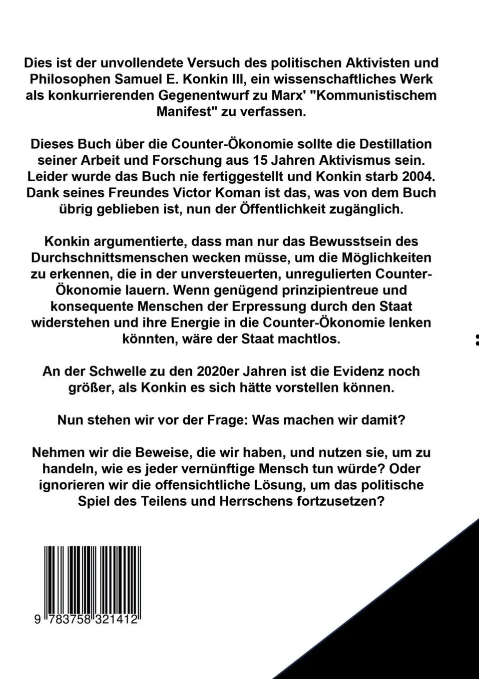Rückseite: 9783758321412 | COUNTER-ÖKONOMIE | Samuel Edward Konkin | Taschenbuch | Paperback