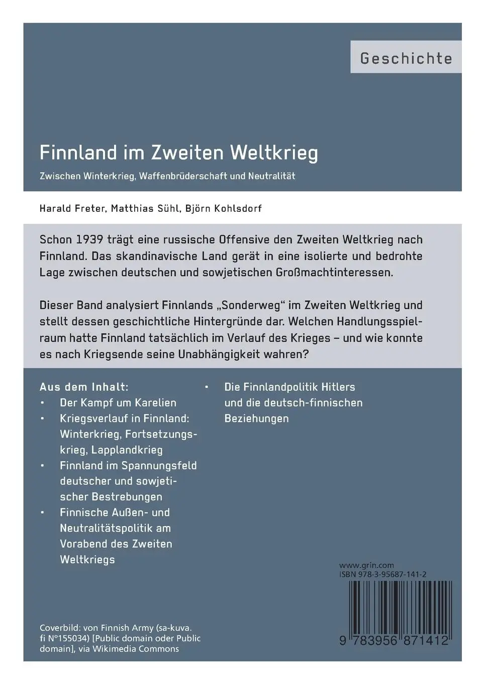 Rückseite: 9783956871412 | Finnland im Zweiten Weltkrieg: Zwischen Winterkrieg,...