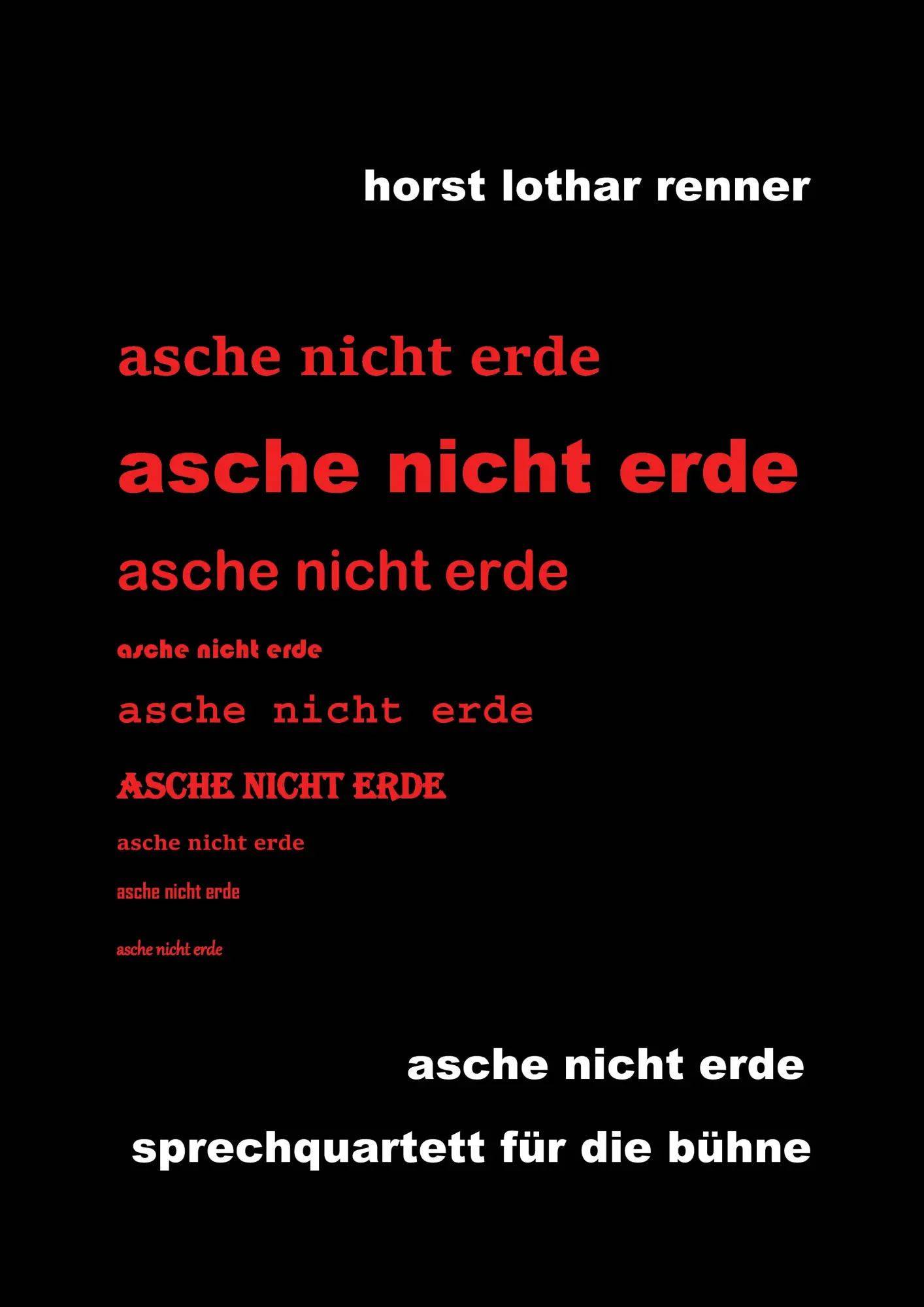 Cover: 9783961031412 | asche nicht erde | Horst Lothar Renner | Taschenbuch | 128 S. | 2017