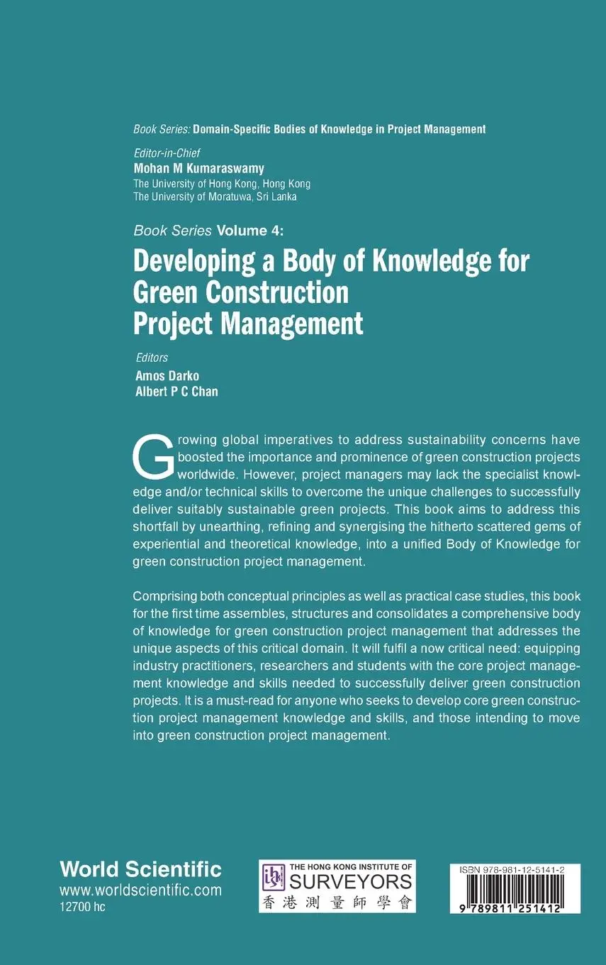 Rückseite: 9789811251412 | DEVELOPING BODY KNOWLEDGE GREEN CONSTRUCT PROJECT MANAGEMENT | Amos