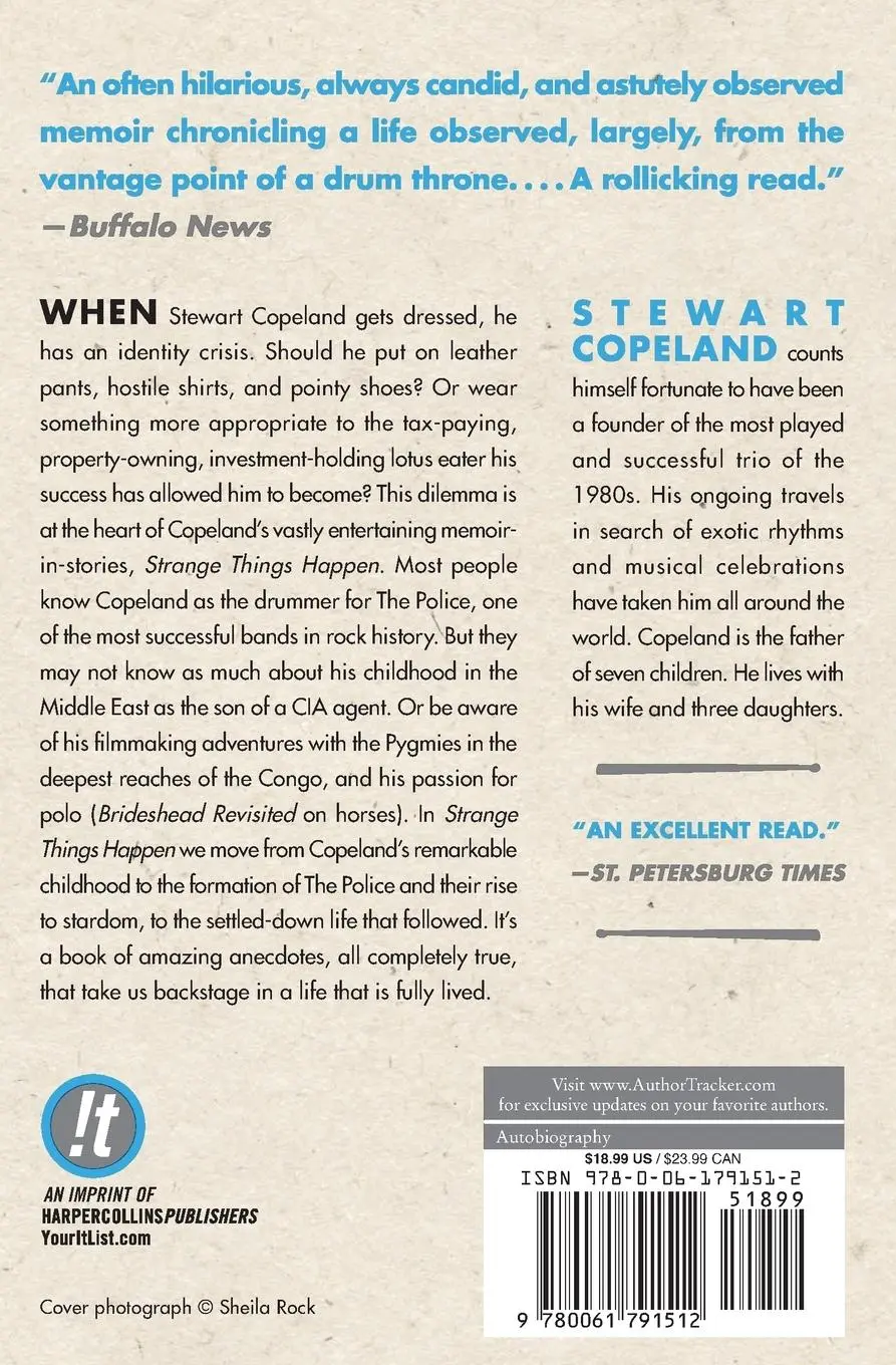 Rückseite: 9780061791512 | Strange Things Happen | Stewart Copeland | Taschenbuch | Englisch