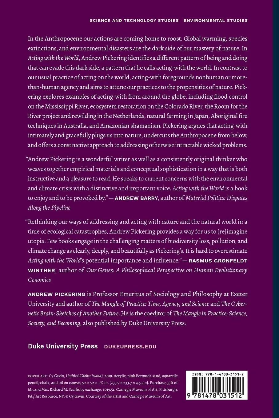 Rückseite: 9781478031512 | Acting with the World | Agency in the Anthropocene | Andrew Pickering
