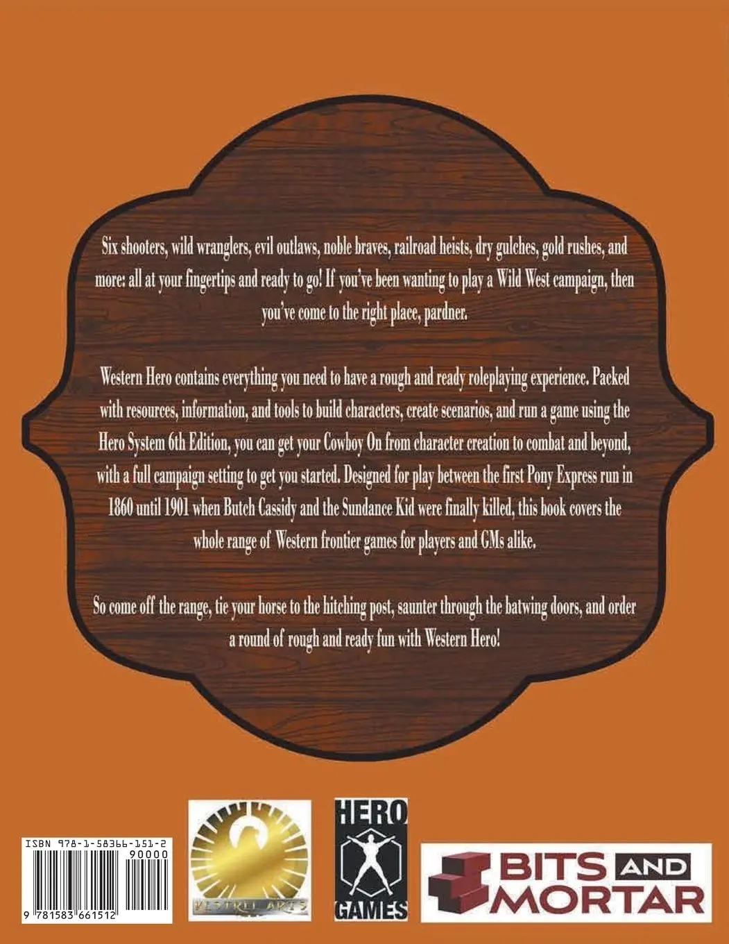 Rückseite: 9781583661512 | Western Hero | Rough and Ready Roleplaying | Christopher R. Taylor