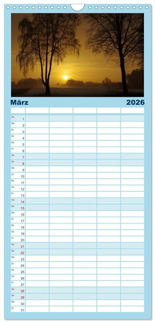 Bild: 9783516511512 | Familienplaner 2026 - Natur Bilder Kalender mit 5 Spalten...