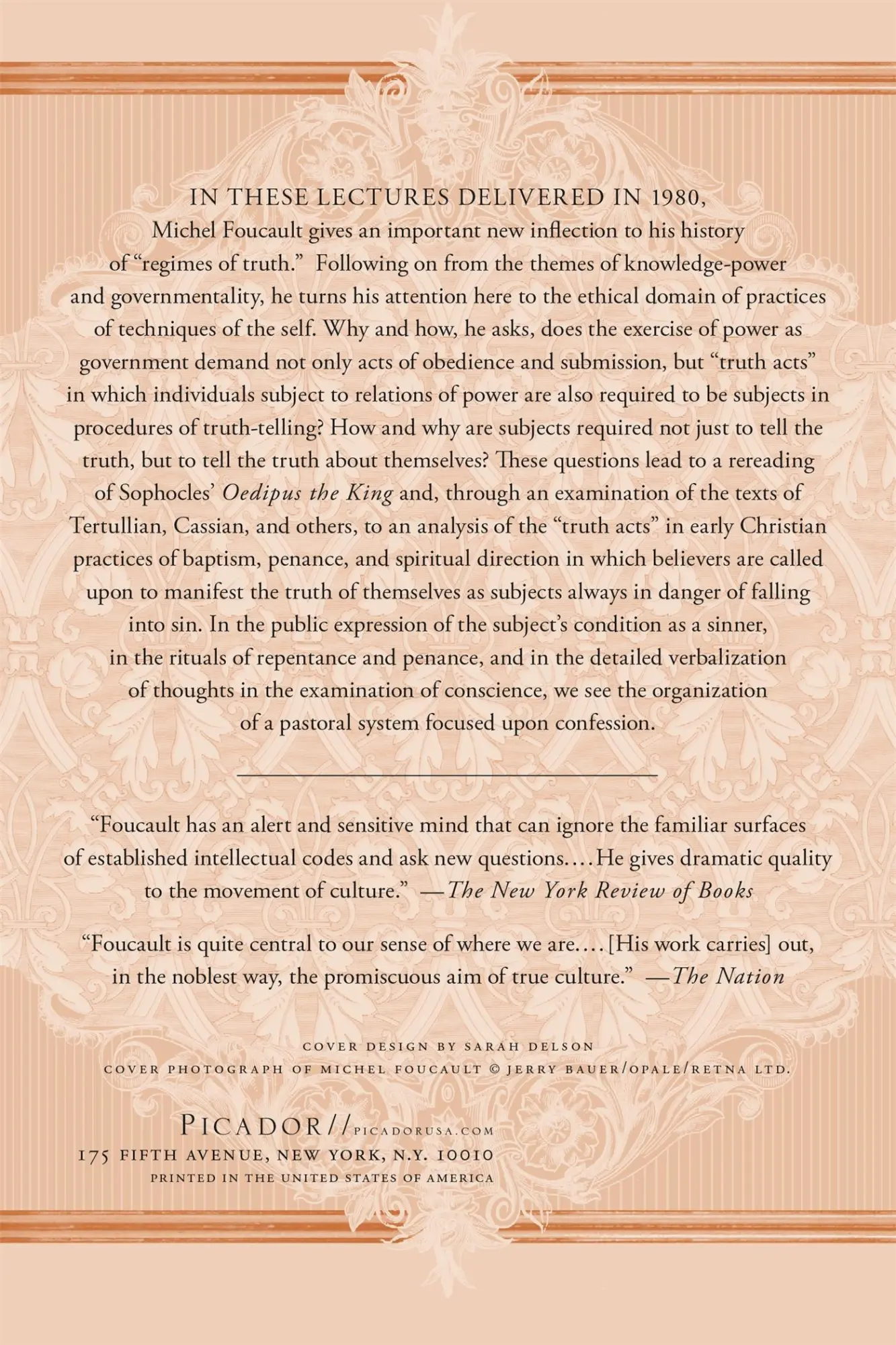 Rückseite: 9781250081612 | On the Government of the Living | Michel Foucault | Taschenbuch | 2016