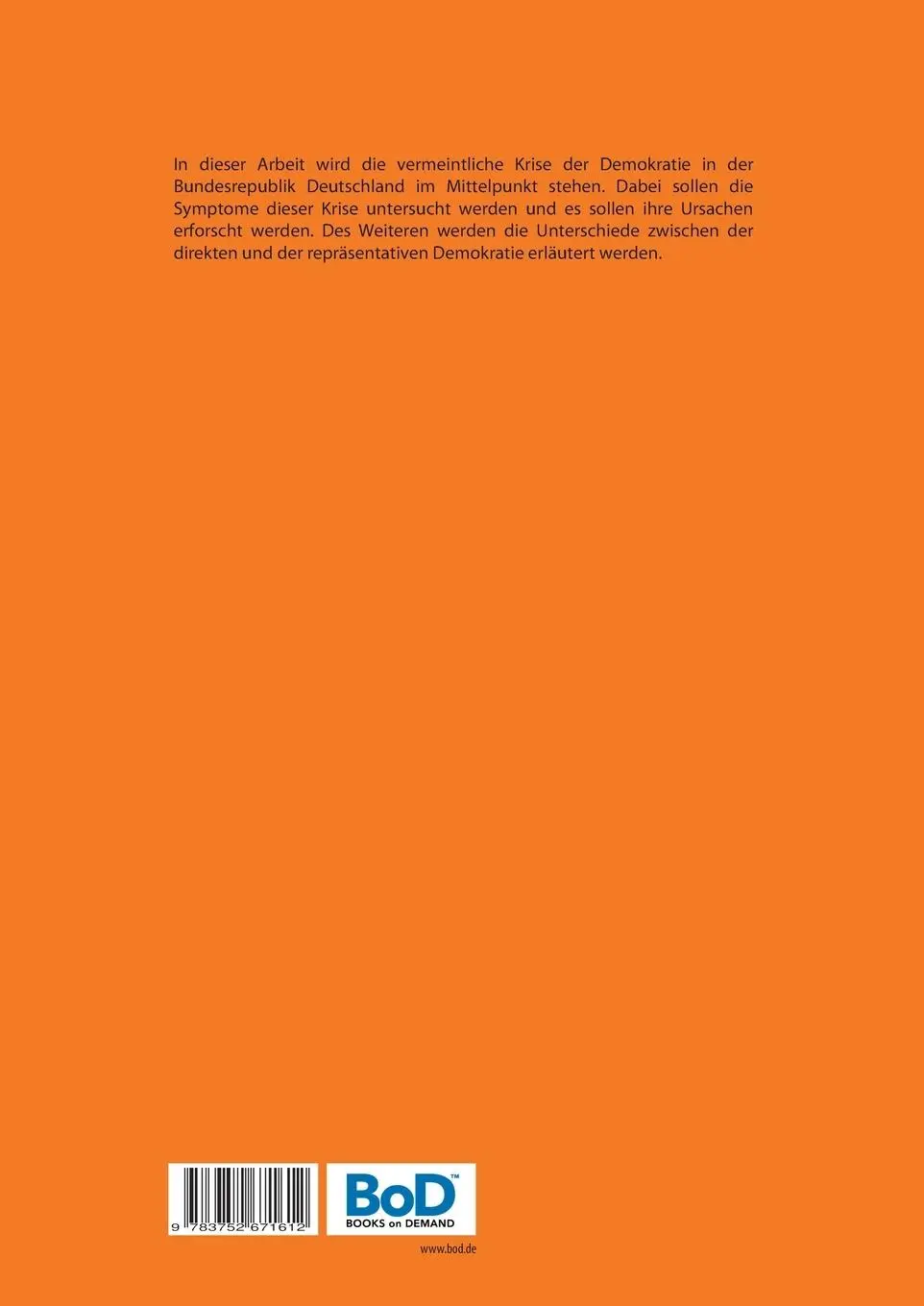 Rückseite: 9783752671612 | Direkte Demokratie in Deutschland | Leonard Emonds-pool | Taschenbuch