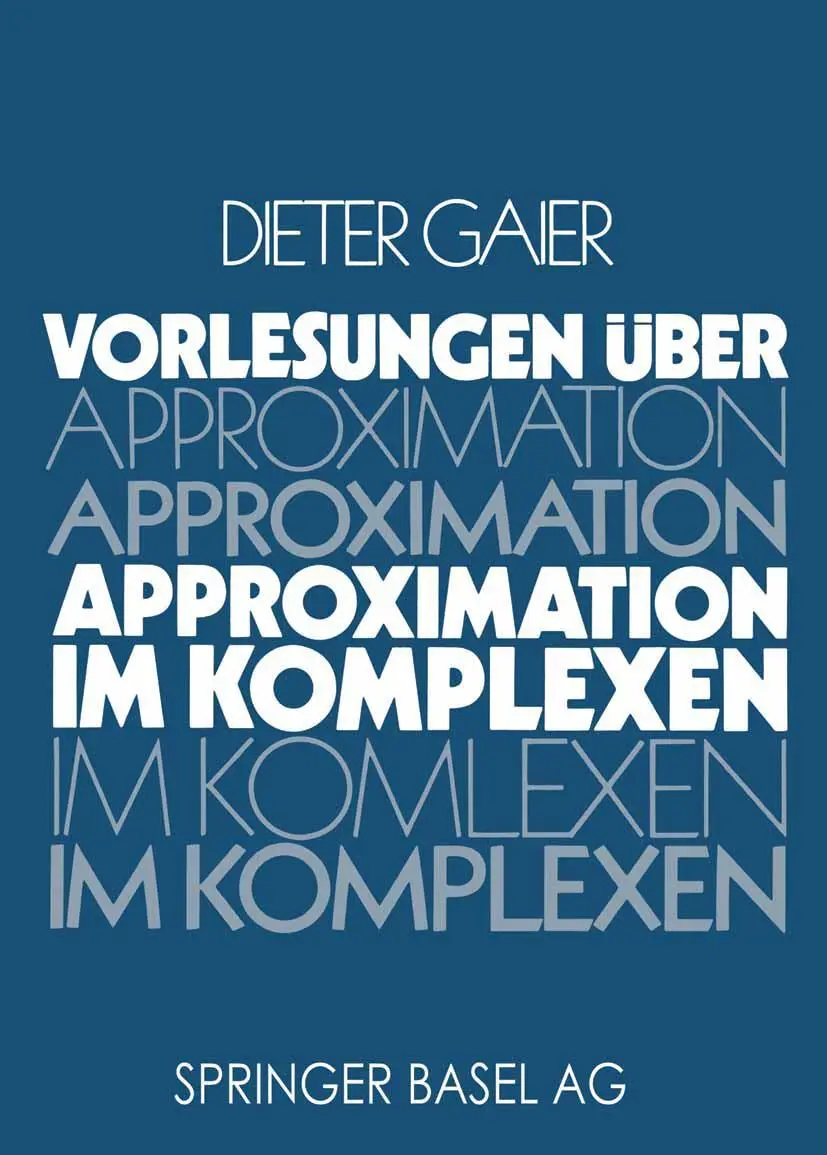 Cover: 9783764311612 | Vorlesungen über Approximation im Komplexen | Gaier | Taschenbuch