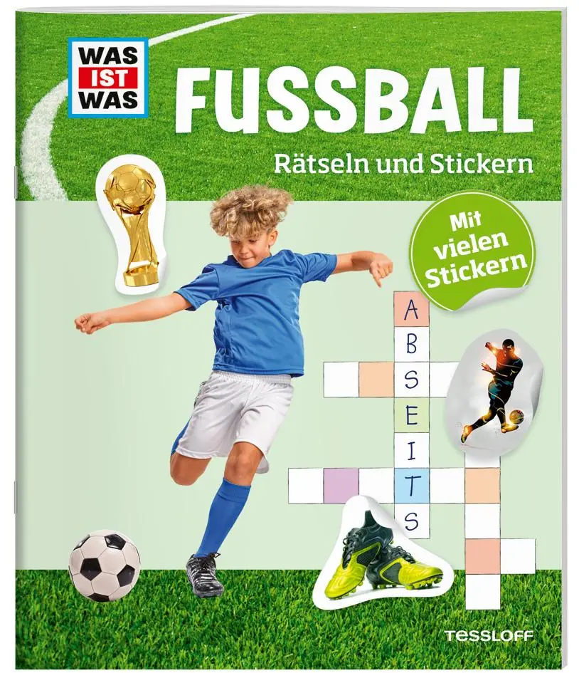 Cover: 9783788621612 | WAS IST WAS Rätseln und Stickern: Fußball | Anja Starigk | Taschenbuch