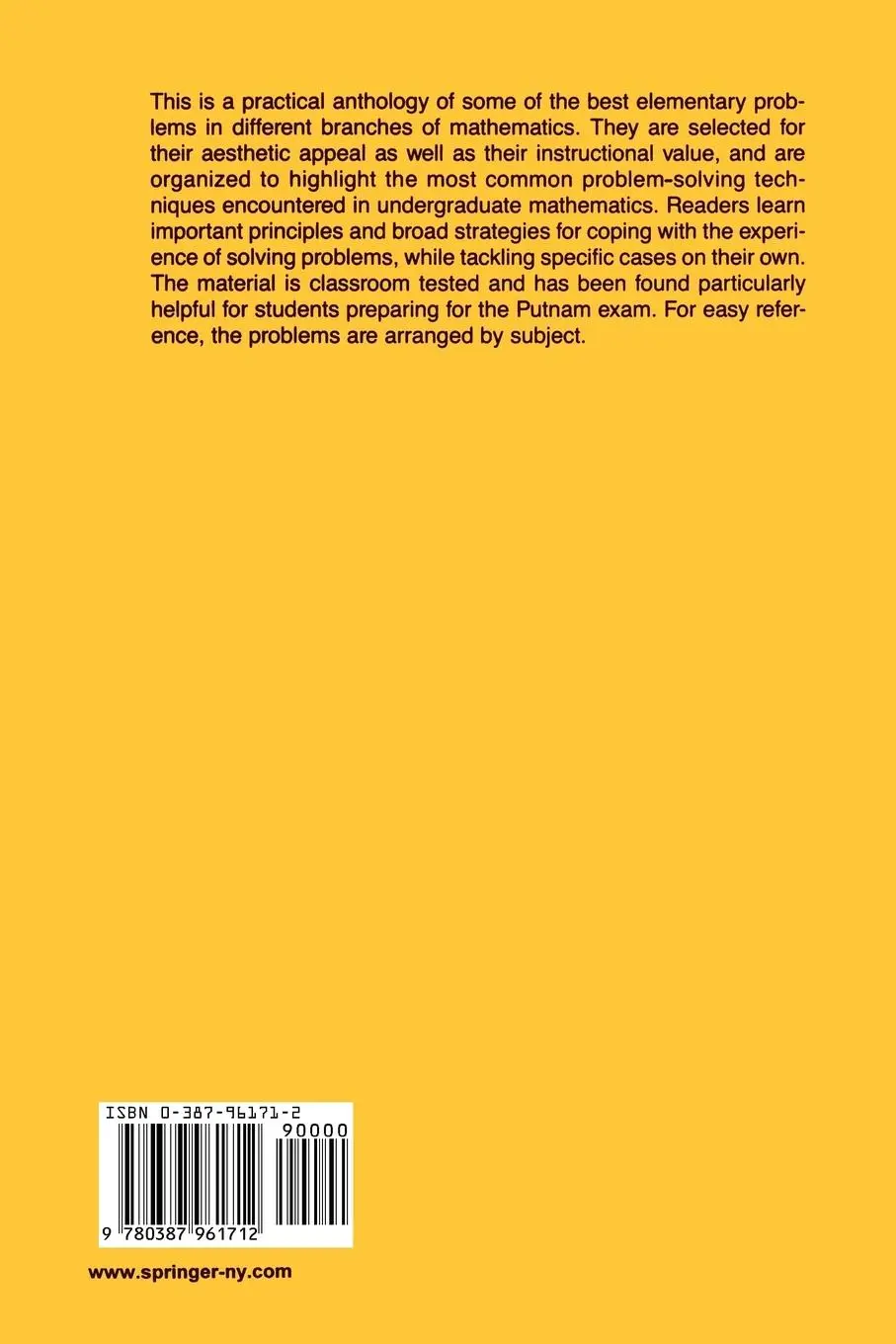 Rückseite: 9780387961712 | Problem-Solving Through Problems | Loren C. Larson | Taschenbuch | xi