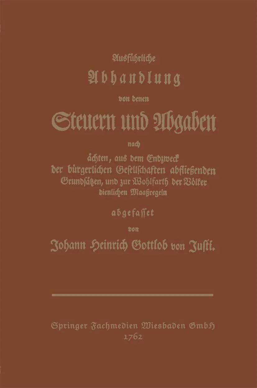 Cover: 9783409501712 | Ausführliche Abhandlung von denen Steuern und Abgaben | Gottlob | Buch