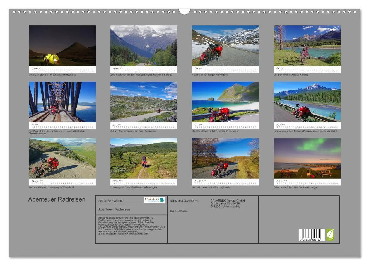 Bild: 9783435551712 | Abenteuer Radreisen (Wandkalender 2025 DIN A2 quer), CALVENDO...