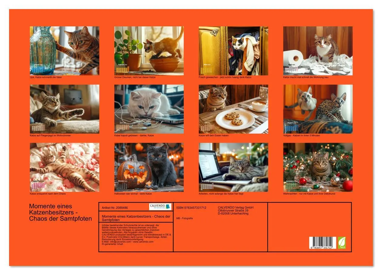 Bild: 9783457331712 | Momente eines Katzenbesitzers - Chaos der Samtpfoten (Wandkalender...