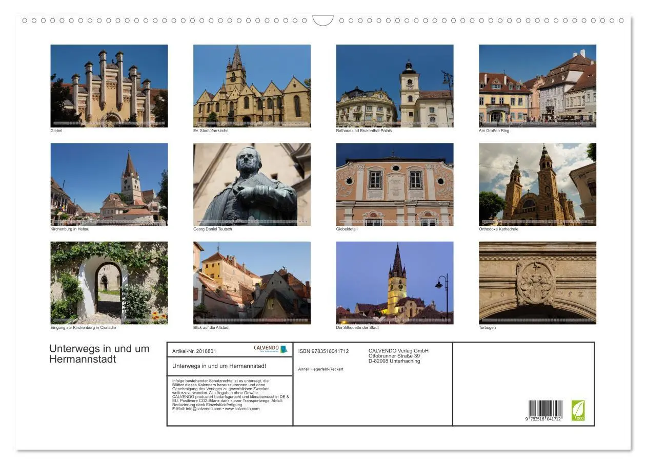 Bild: 9783516041712 | Unterwegs in und um Hermannstadt (Wandkalender 2026 DIN A2 quer),...
