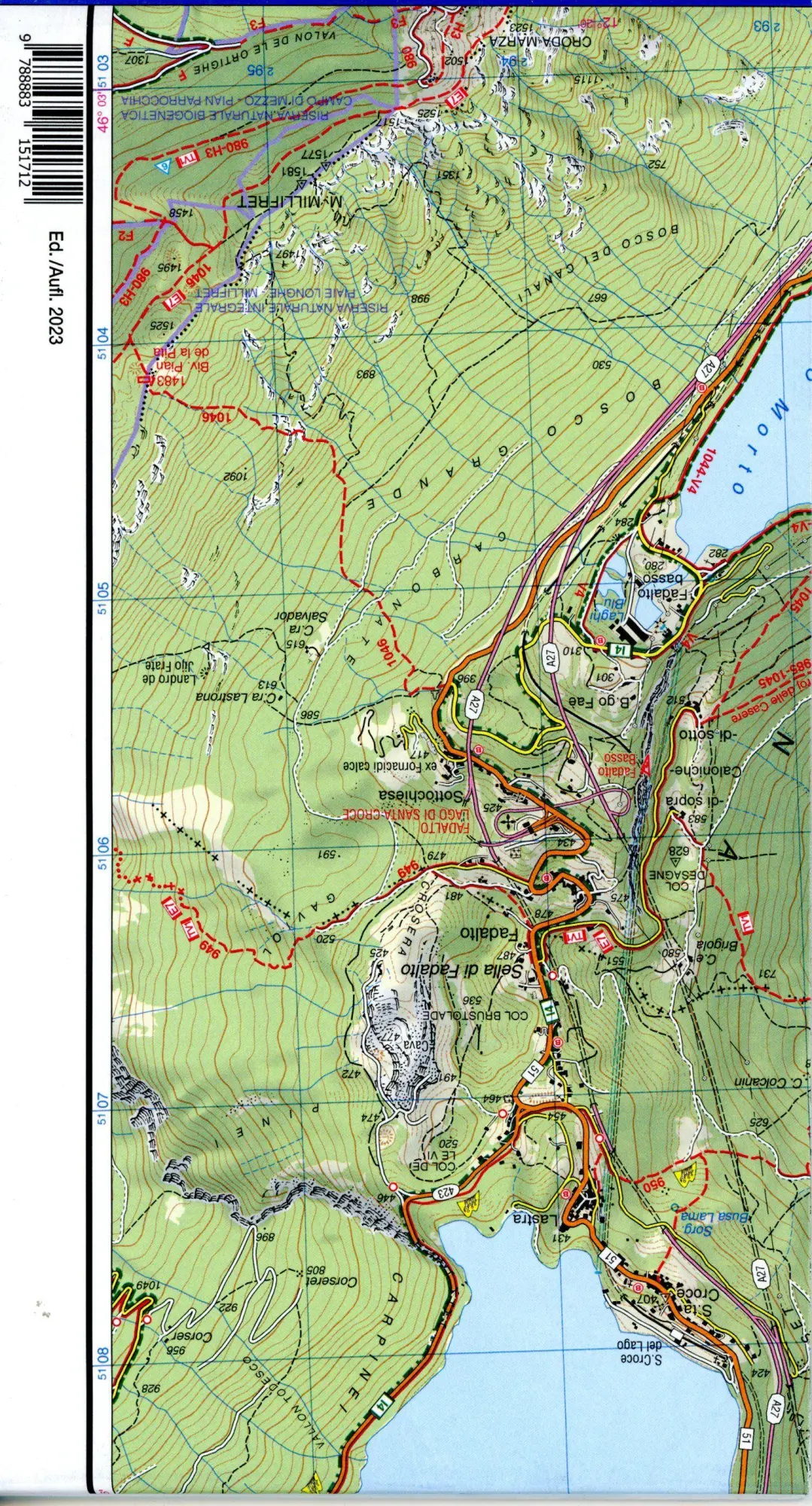 Bild: 9788883151712 | Tabacco Wandern Prealpi Bellunesi 1:25000 | (Land-)Karte | Deutsch