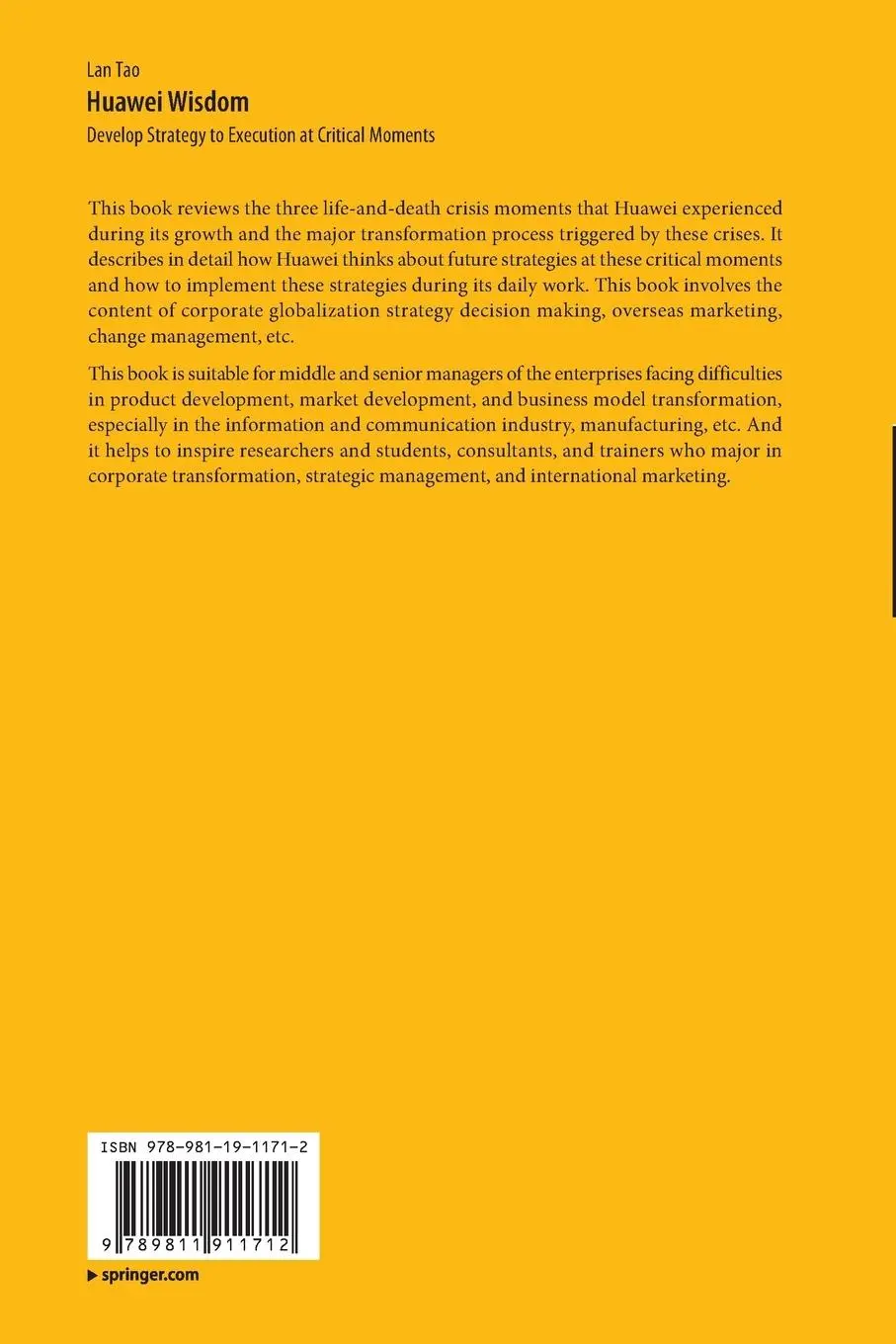 Rückseite: 9789811911712 | Huawei Wisdom | Develop Strategy to Execution at Critical Moments | xv