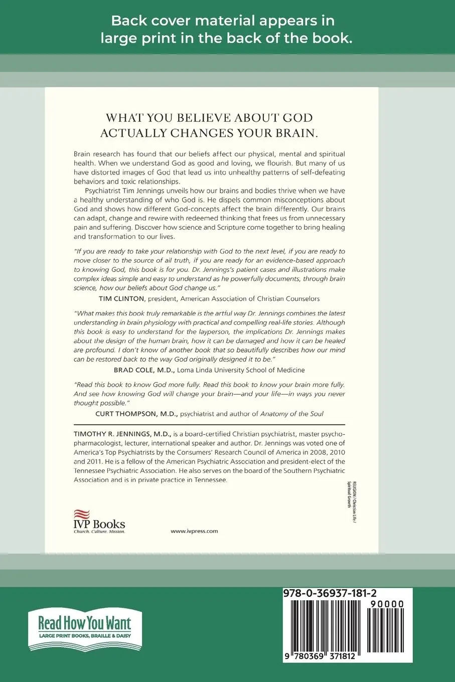 Rückseite: 9780369371812 | The God-Shaped Brain | Timothy R. Jennings | Taschenbuch | Englisch