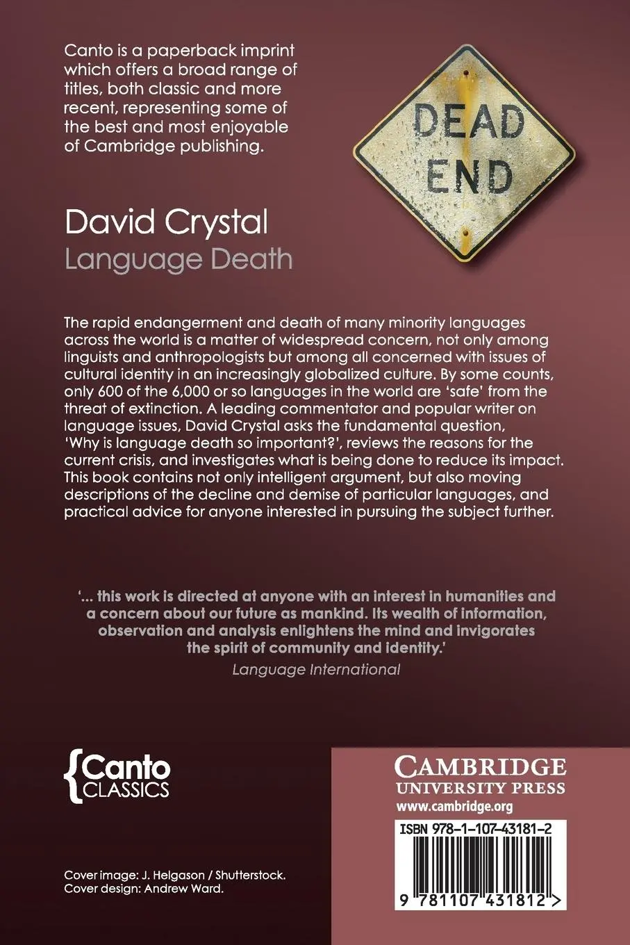 Rückseite: 9781107431812 | Language Death | David Crystal | Taschenbuch | Englisch | 2016
