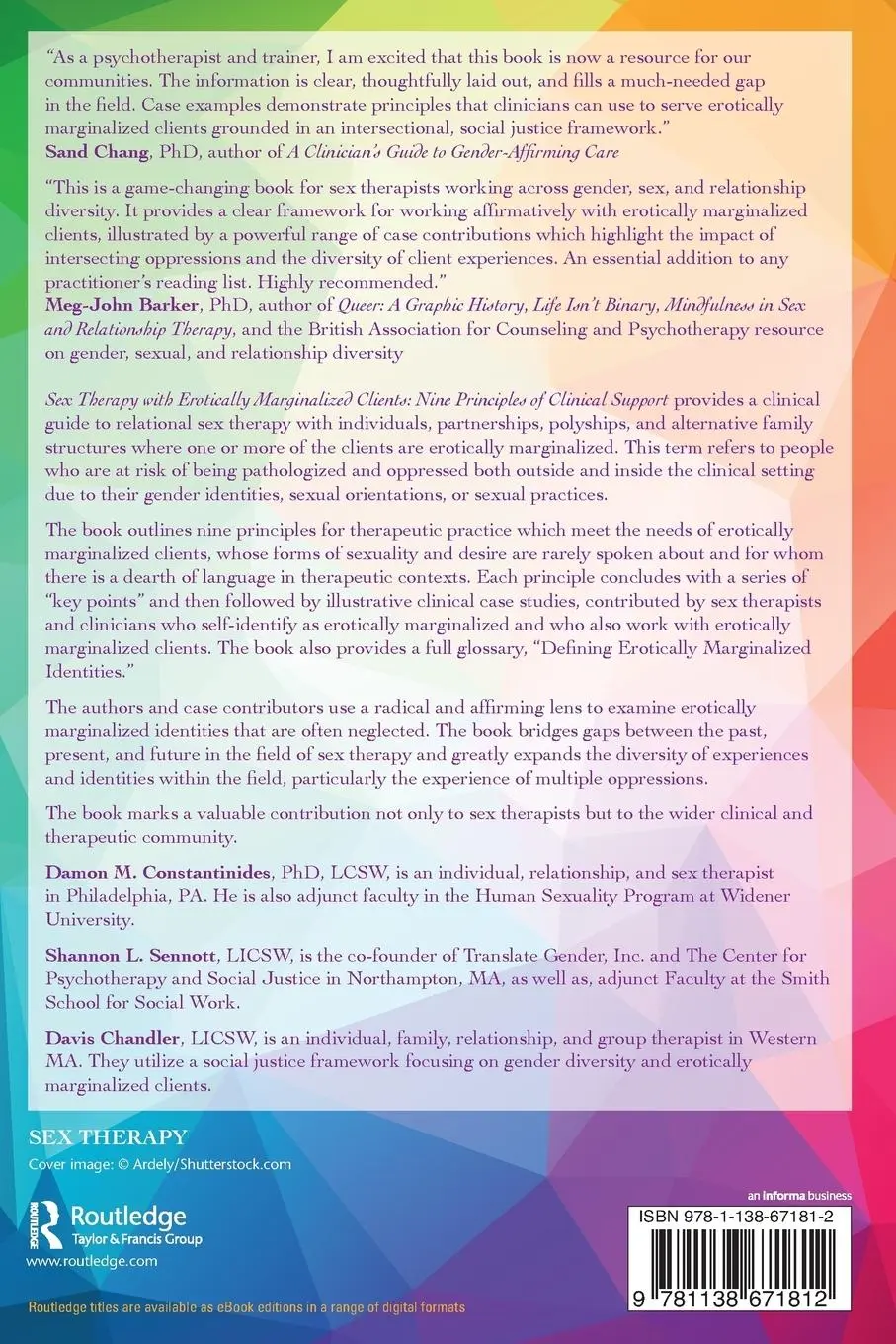 Rückseite: 9781138671812 | Sex Therapy with Erotically Marginalized Clients | Taschenbuch | 2019
