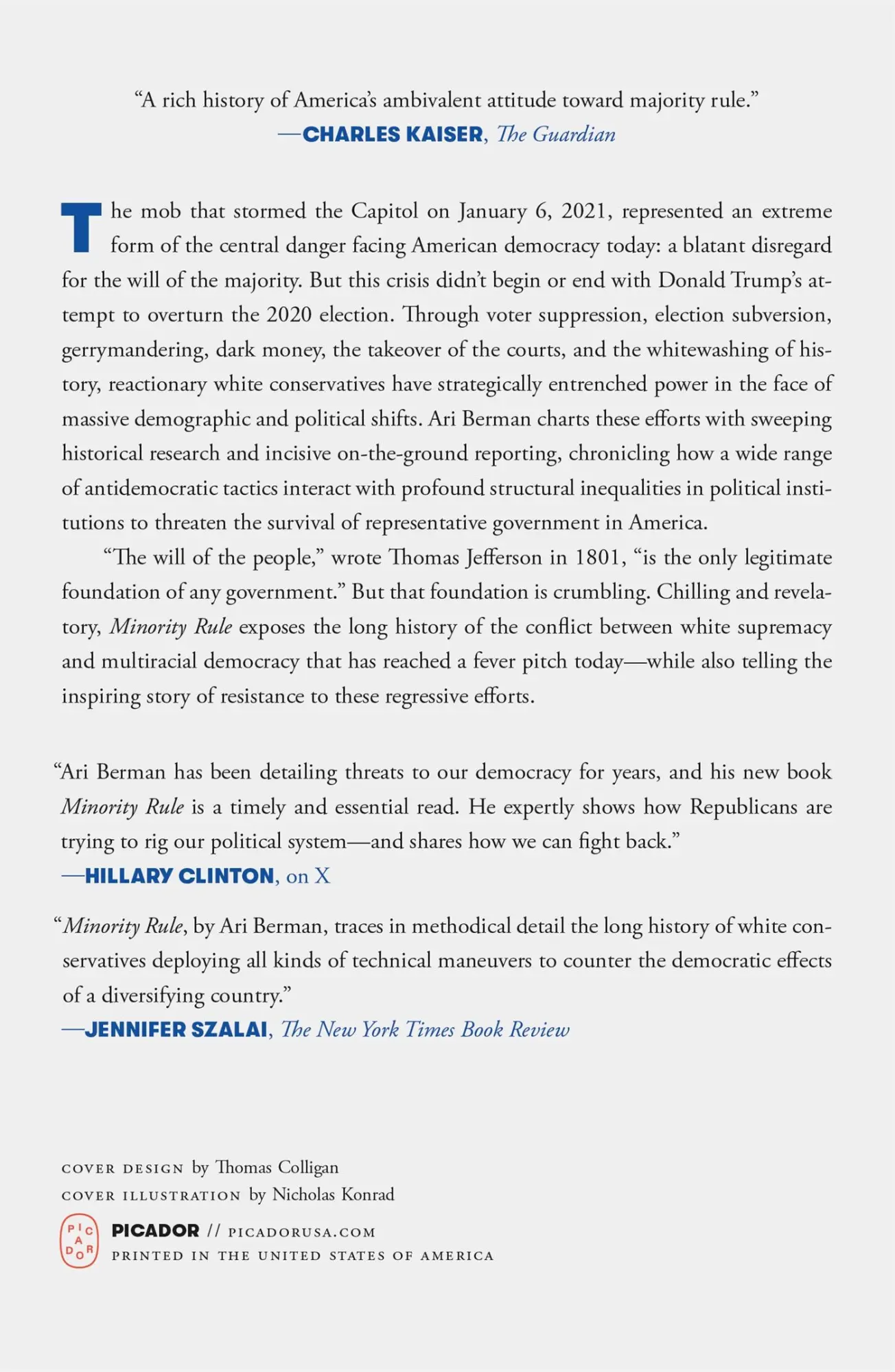 Rückseite: 9781250371812 | Minority Rule | Ari Berman | Taschenbuch | Englisch | 2025 | Picador