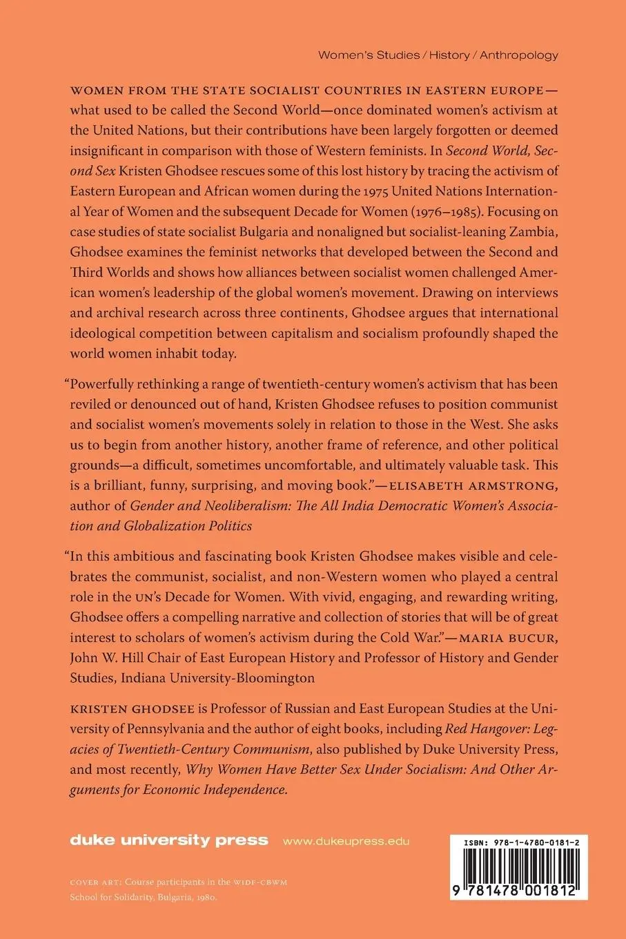 Rückseite: 9781478001812 | Second World, Second Sex | Kristen Ghodsee | Taschenbuch | Englisch