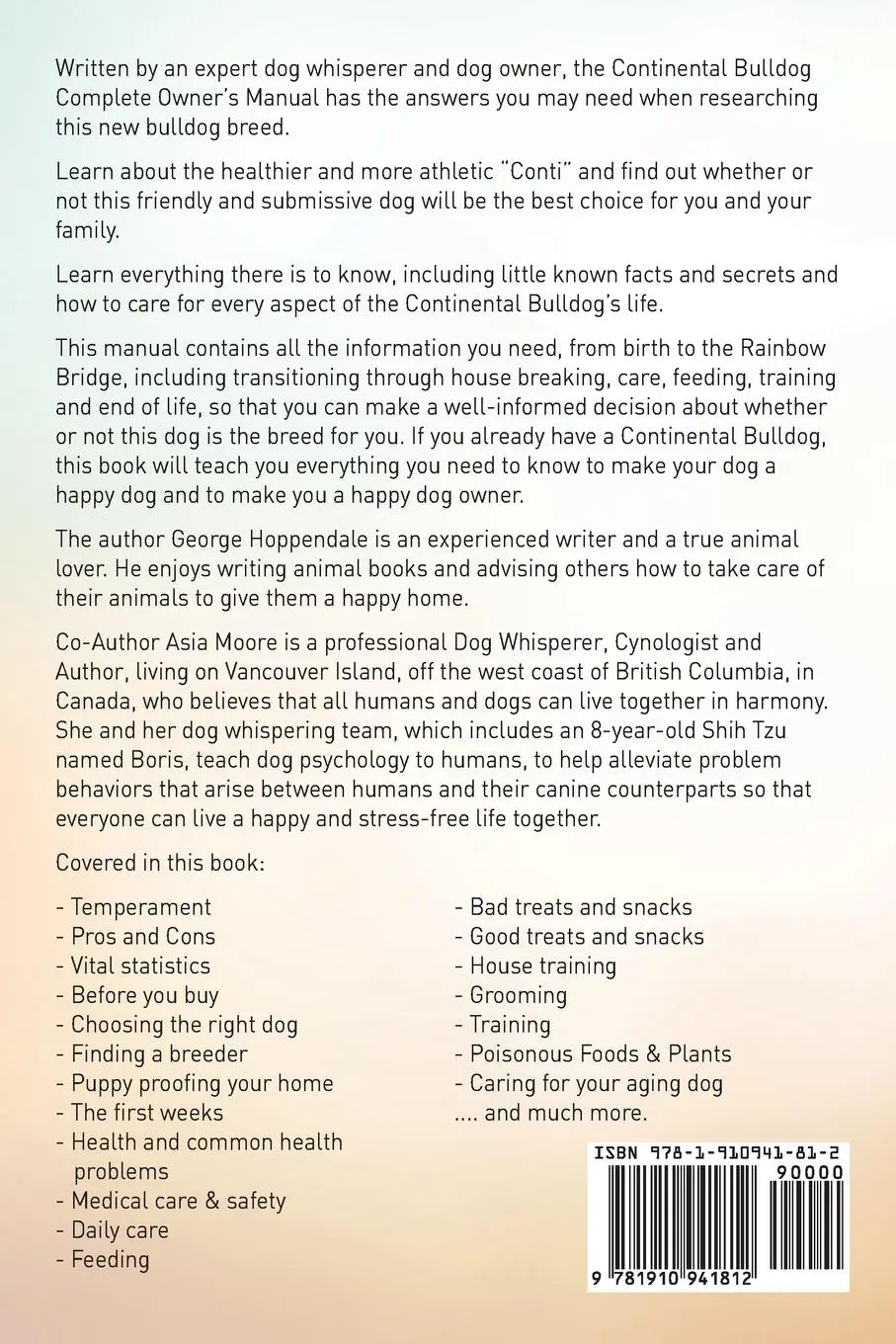 Rückseite: 9781910941812 | Continental Bulldog. Continental Bulldog Dog Complete Owners...