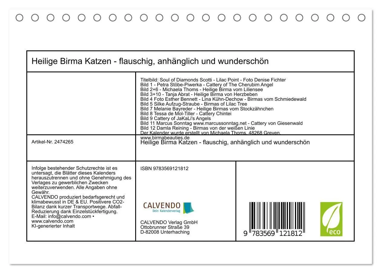 Bild: 9783569121812 | Heilige Birma Katzen - flauschig, anhänglich und wunderschön...