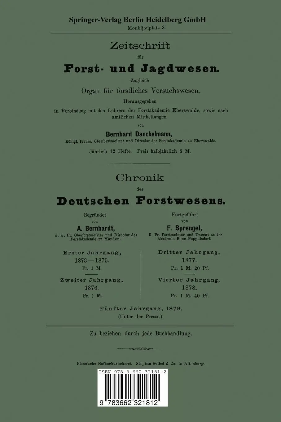 Rückseite: 9783662321812 | Ertragstafeln für die Kiefer | Wilhelm Weise | Taschenbuch | vi