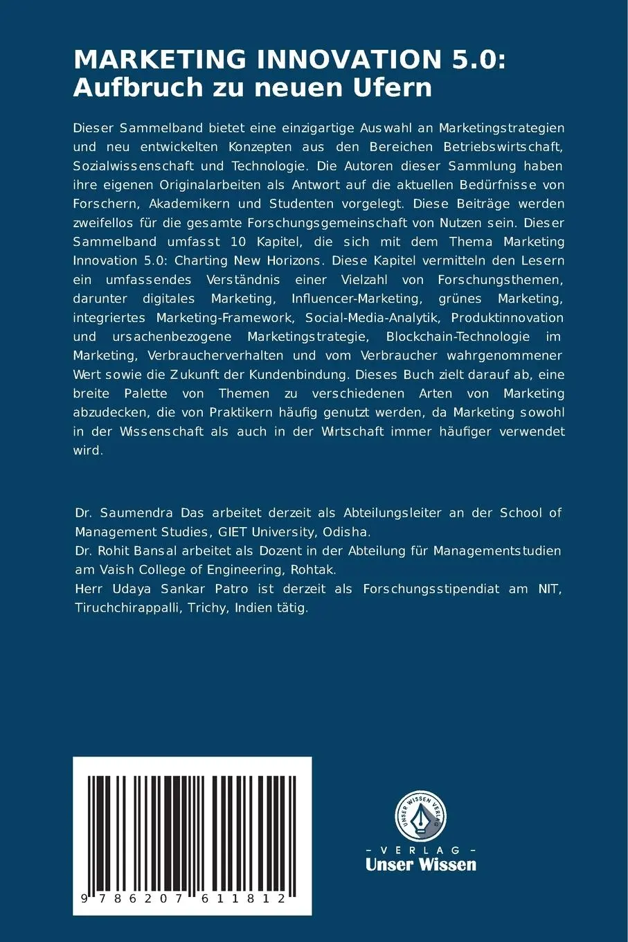 Rückseite: 9786207611812 | MARKETING INNOVATION 5.0: Aufbruch zu neuen Ufern | Das (u. a.) | Buch
