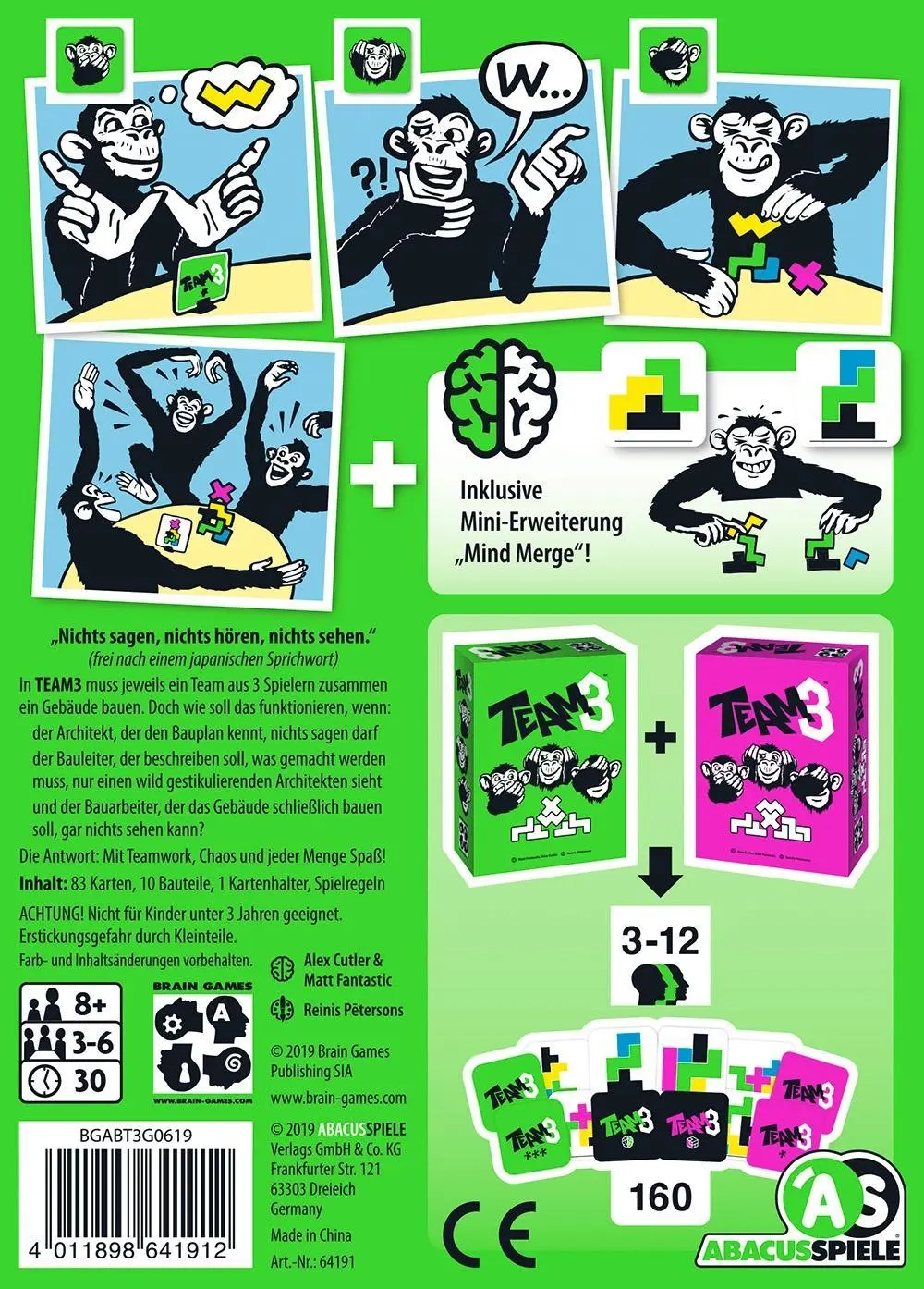 Bild: 4011898641912 | TEAM3 grün | Matt Fantastic (u. a.) | Spiel | Brettspiel | 64191