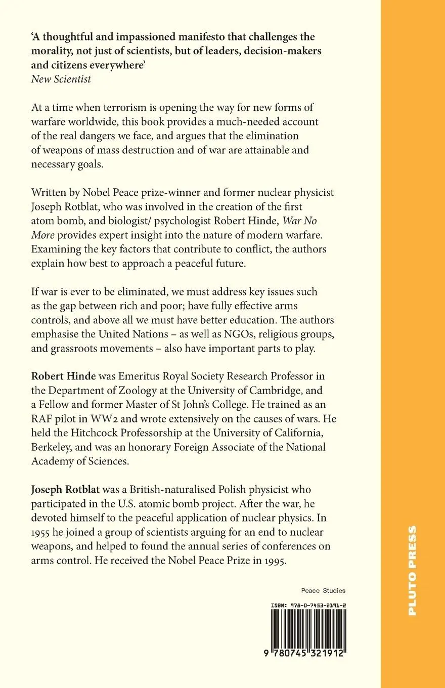 Rückseite: 9780745321912 | War No More | Eliminating Conflict in the Nuclear Age | Hinde (u. a.)