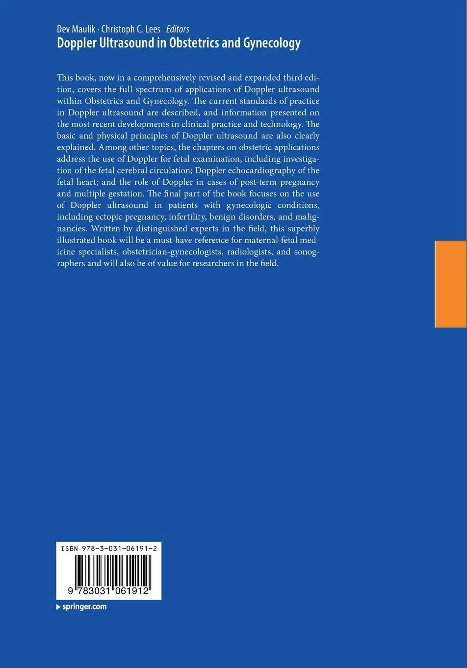 Rückseite: 9783031061912 | Doppler Ultrasound in Obstetrics and Gynecology | Dev Maulik (u. a.)