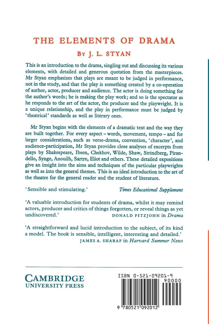 Rückseite: 9780521092012 | The Elements of Drama | J. L. Styan | Taschenbuch | Englisch