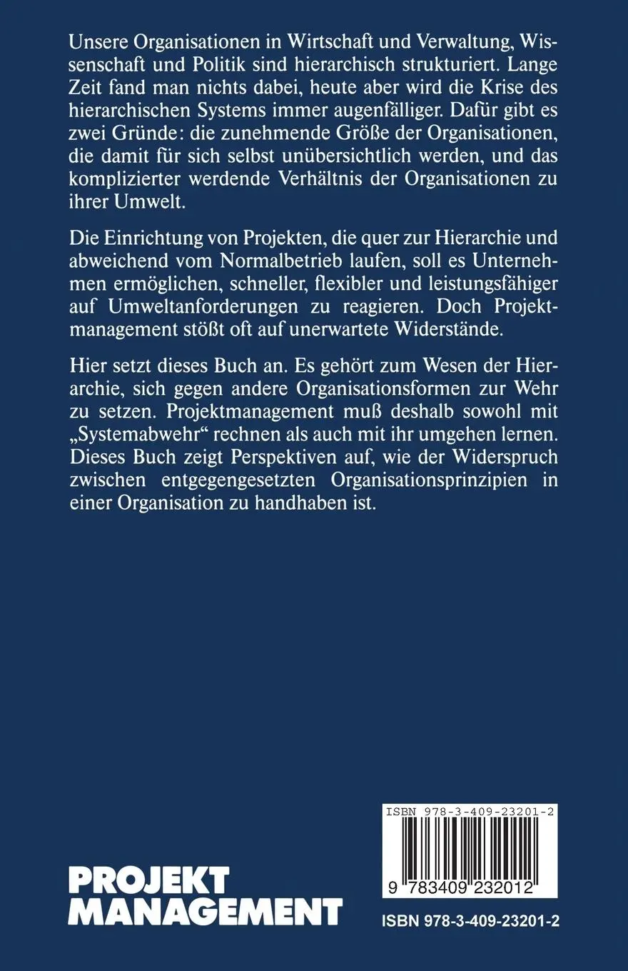Rückseite: 9783409232012 | Projektmanagement | Eine Antwort auf die Hierarchiekrise? | Heintel