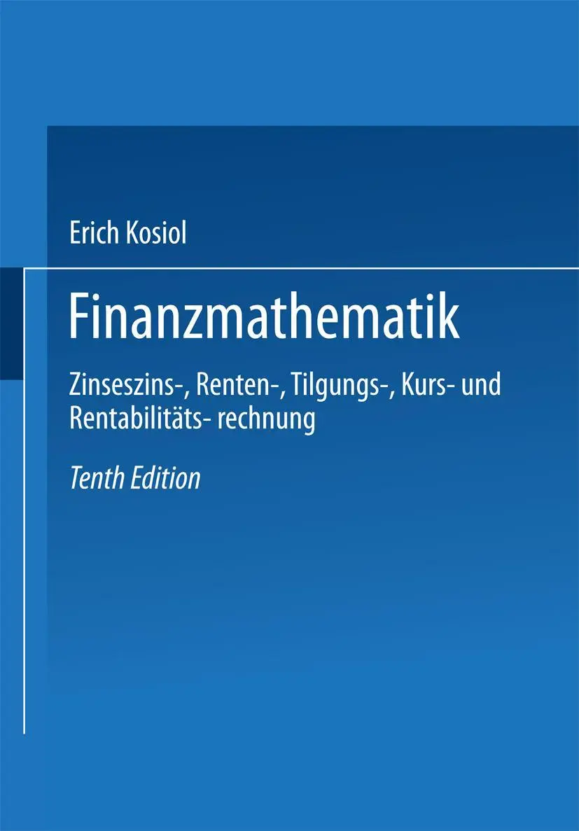 Cover: 9783409302012 | Finanzmathematik | Erich Kosiol | Taschenbuch | 217 S. | Deutsch