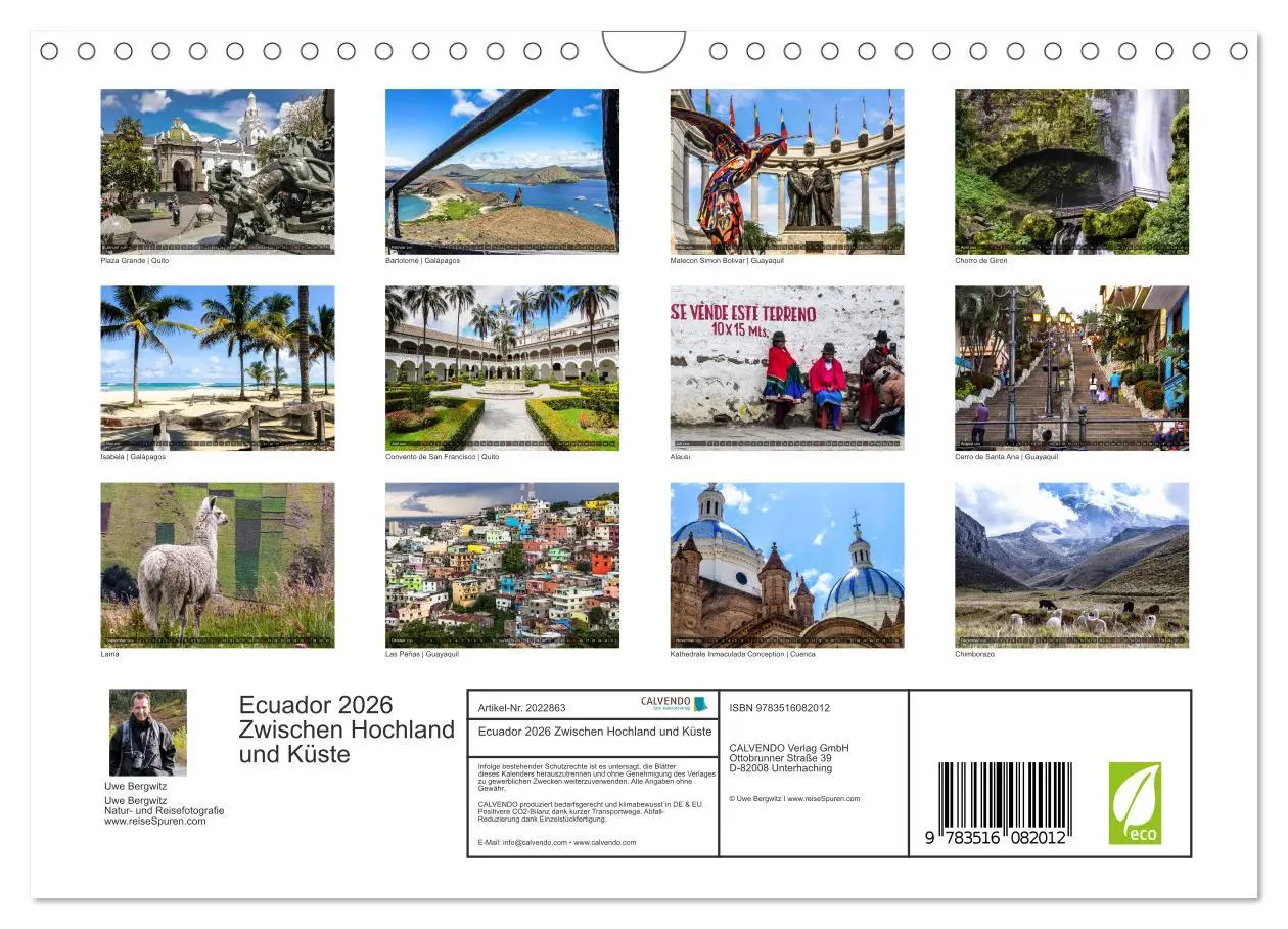 Bild: 9783516082012 | Ecuador 2026 Zwischen Hochland und Küste (Wandkalender 2026 DIN A4...