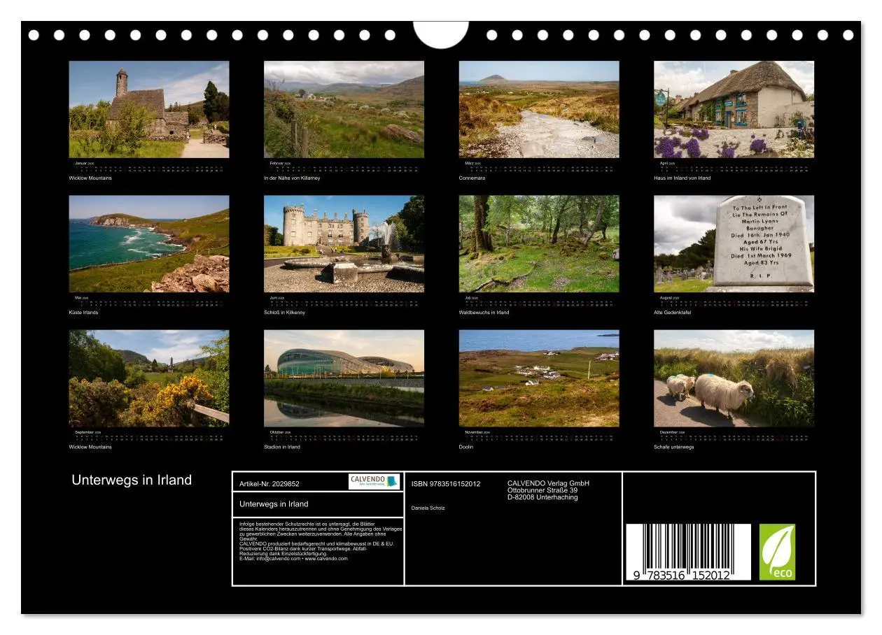 Bild: 9783516152012 | Unterwegs in Irland (Wandkalender 2026 DIN A4 quer), CALVENDO...