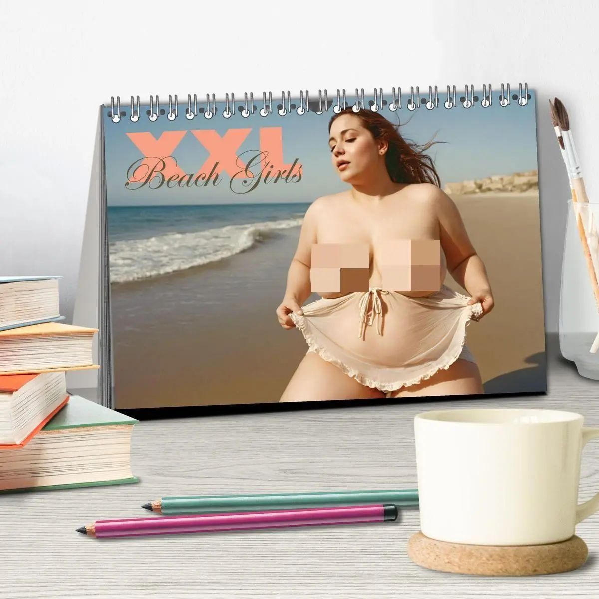Bild: 9783569172012 | XXL Beach Girls Kalender - Kurvige Frauen am Strand (Tischkalender...