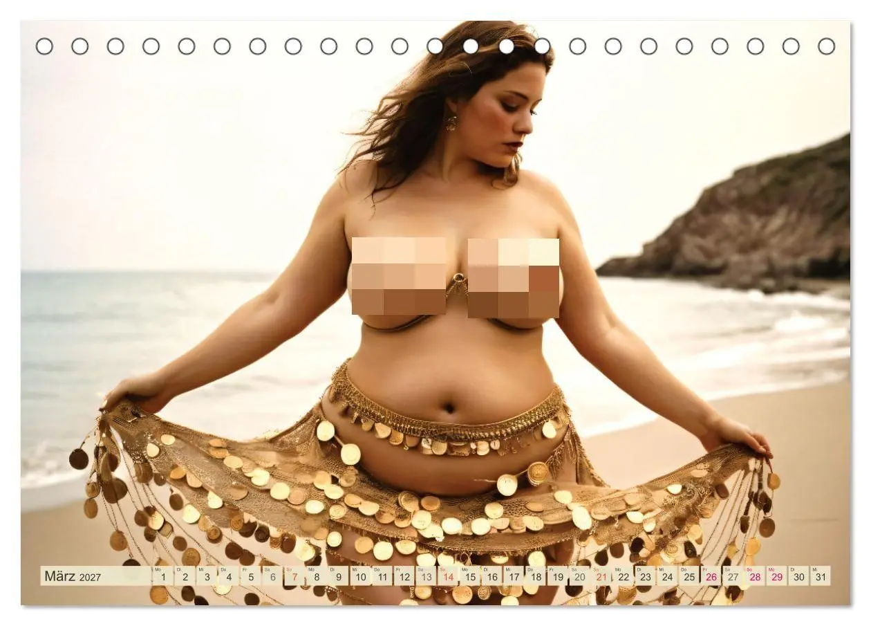 Bild: 9783569172012 | XXL Beach Girls Kalender - Kurvige Frauen am Strand (Tischkalender...