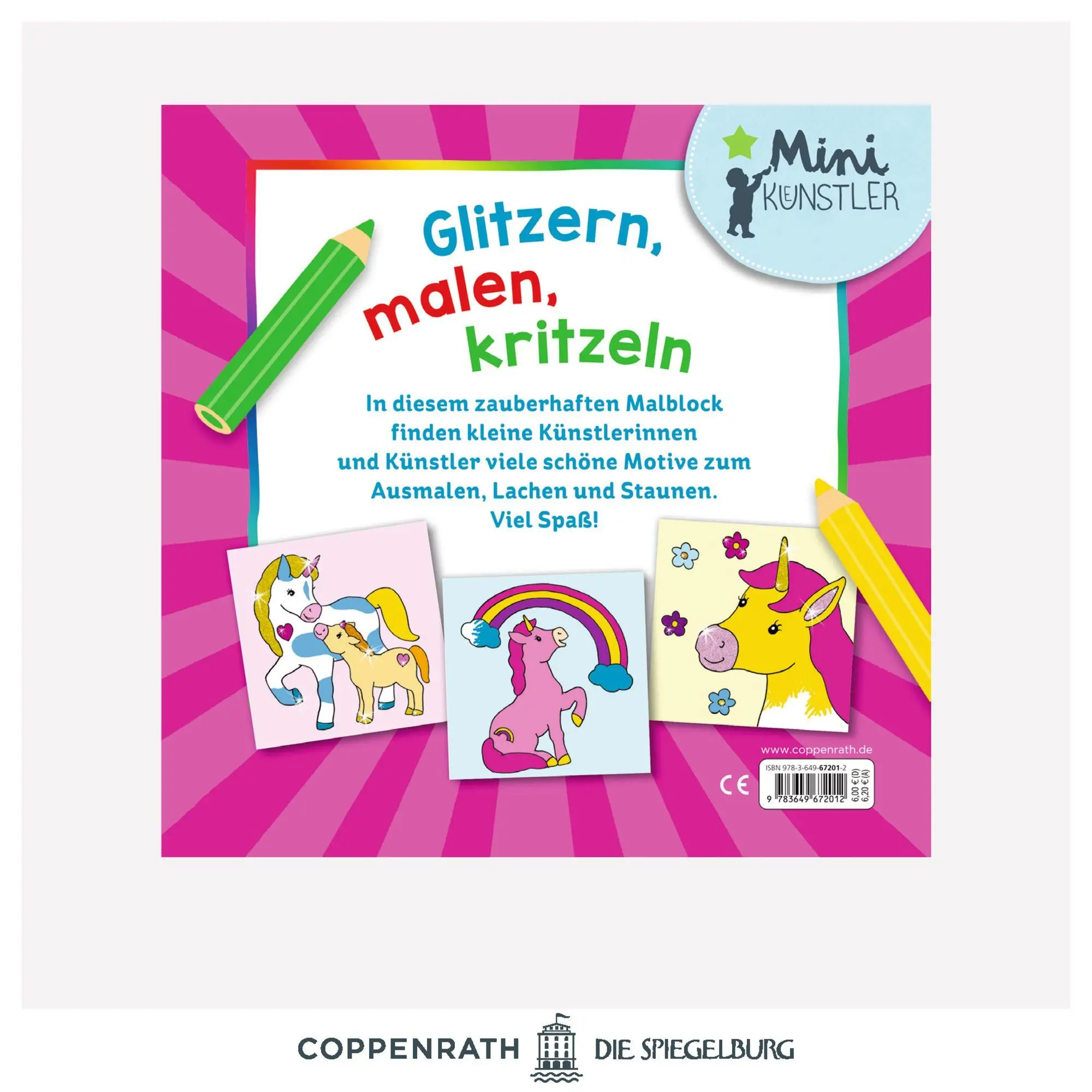 Bild: 9783649672012 | Mein erster Glitzer-Malspaß: Einhörner | Mit 16 bunten Glitzerseiten