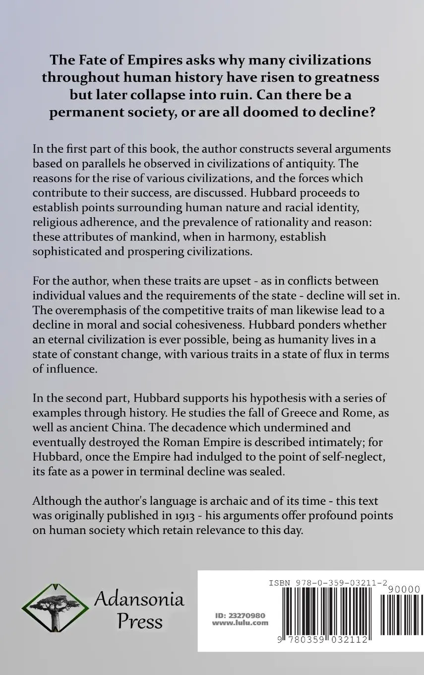 Rückseite: 9780359032112 | The Fate of Empires | Arthur John Hubbard | Buch | Englisch | 2018