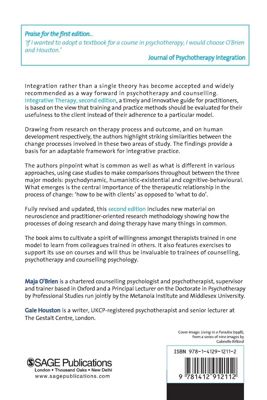 Rückseite: 9781412912112 | Integrative Therapy | A Practitioner's Guide | Gaie Houston | Buch