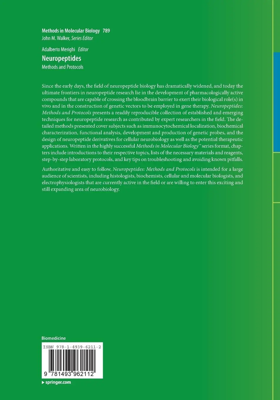 Rückseite: 9781493962112 | Neuropeptides | Methods and Protocols | Adalberto Merighi | Buch | xi