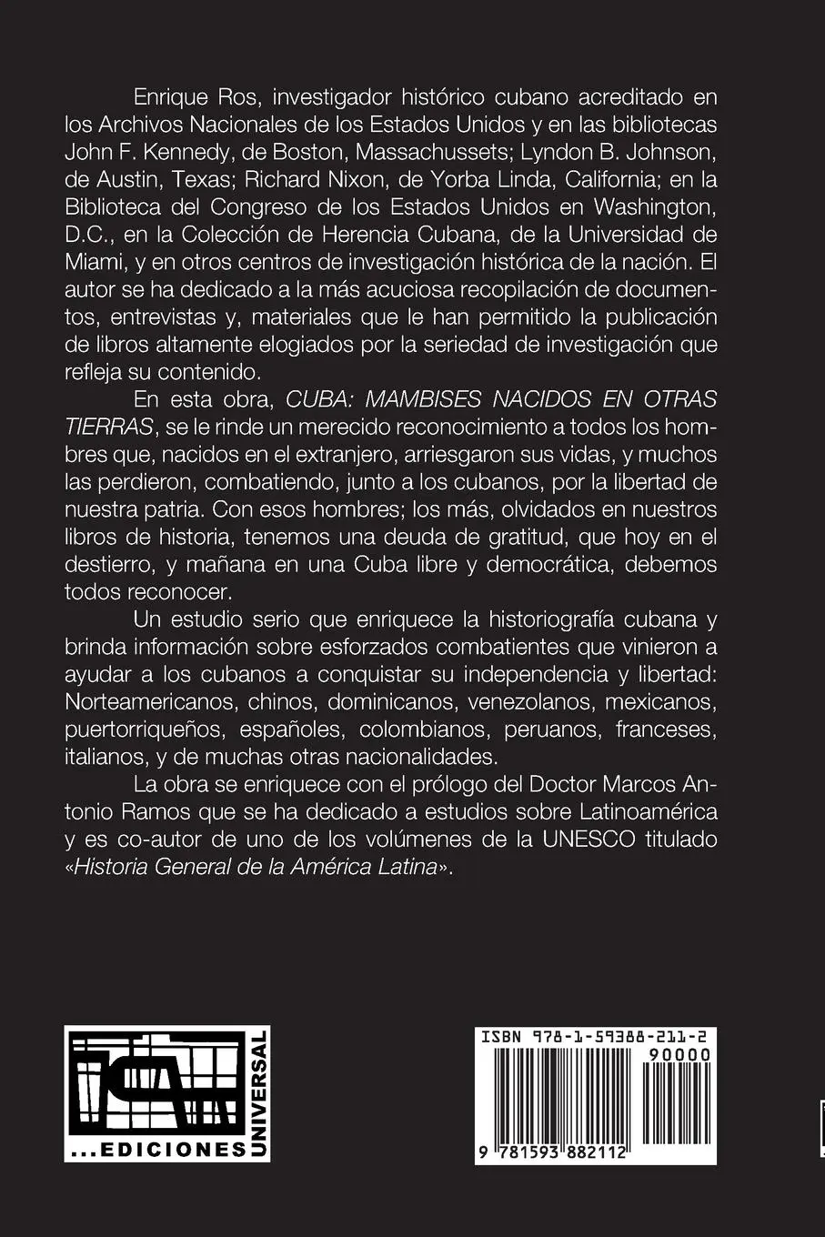 Rückseite: 9781593882112 | CUBA | MAMBISES NACIDOS EN OTRAS TIERRAS | Enrique Ros | Taschenbuch