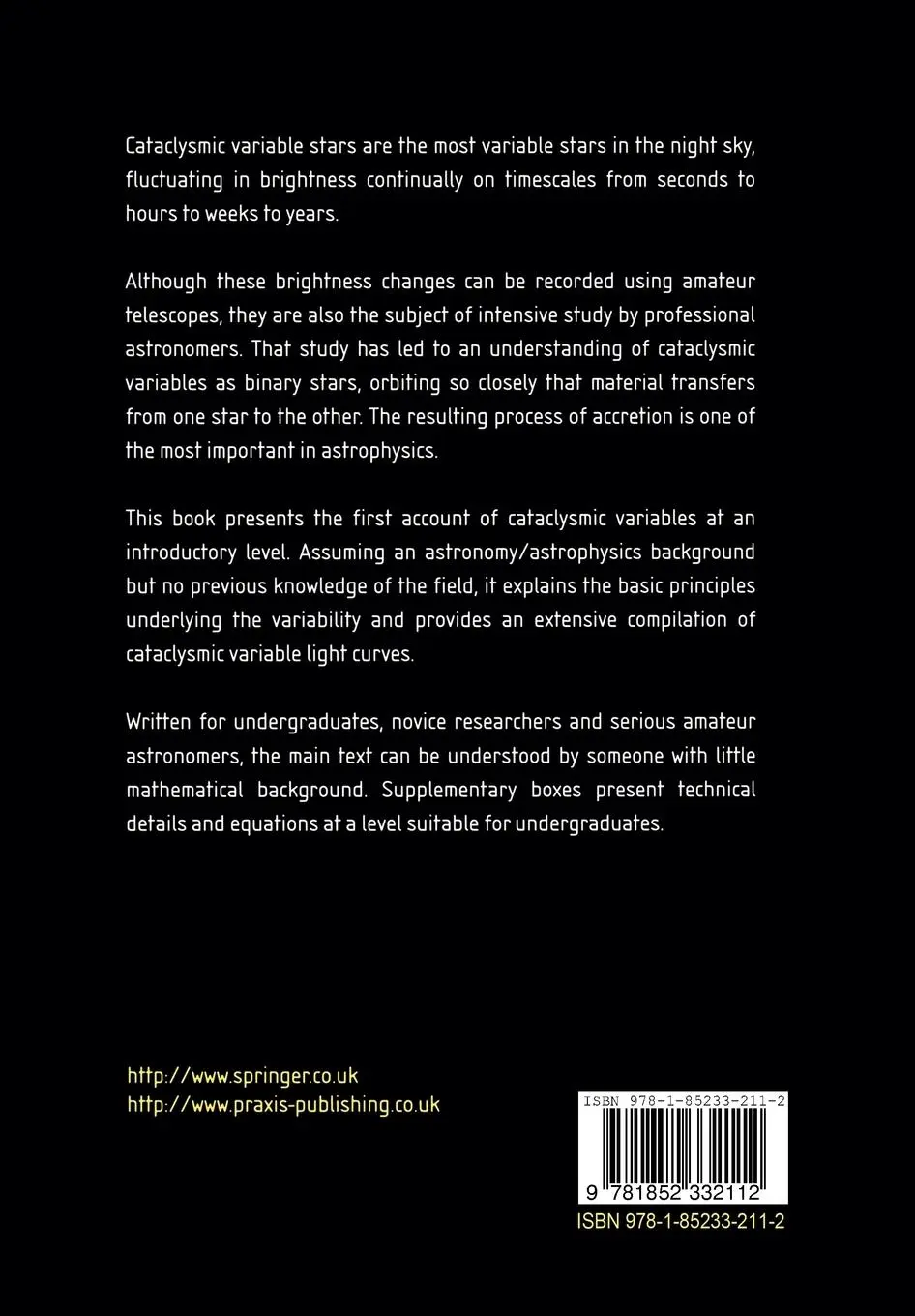 Rückseite: 9781852332112 | Cataclysmic Variable Stars - How and Why they Vary | Coel Hellier