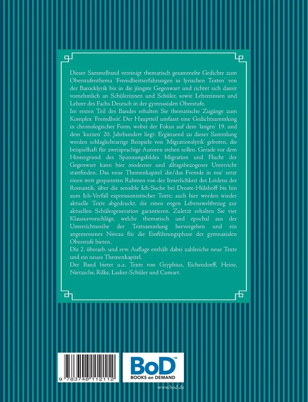 Rückseite: 9783748112112 | Fremdheitserfahrungen in lyrischen Texten | Niklas Discher | Buch