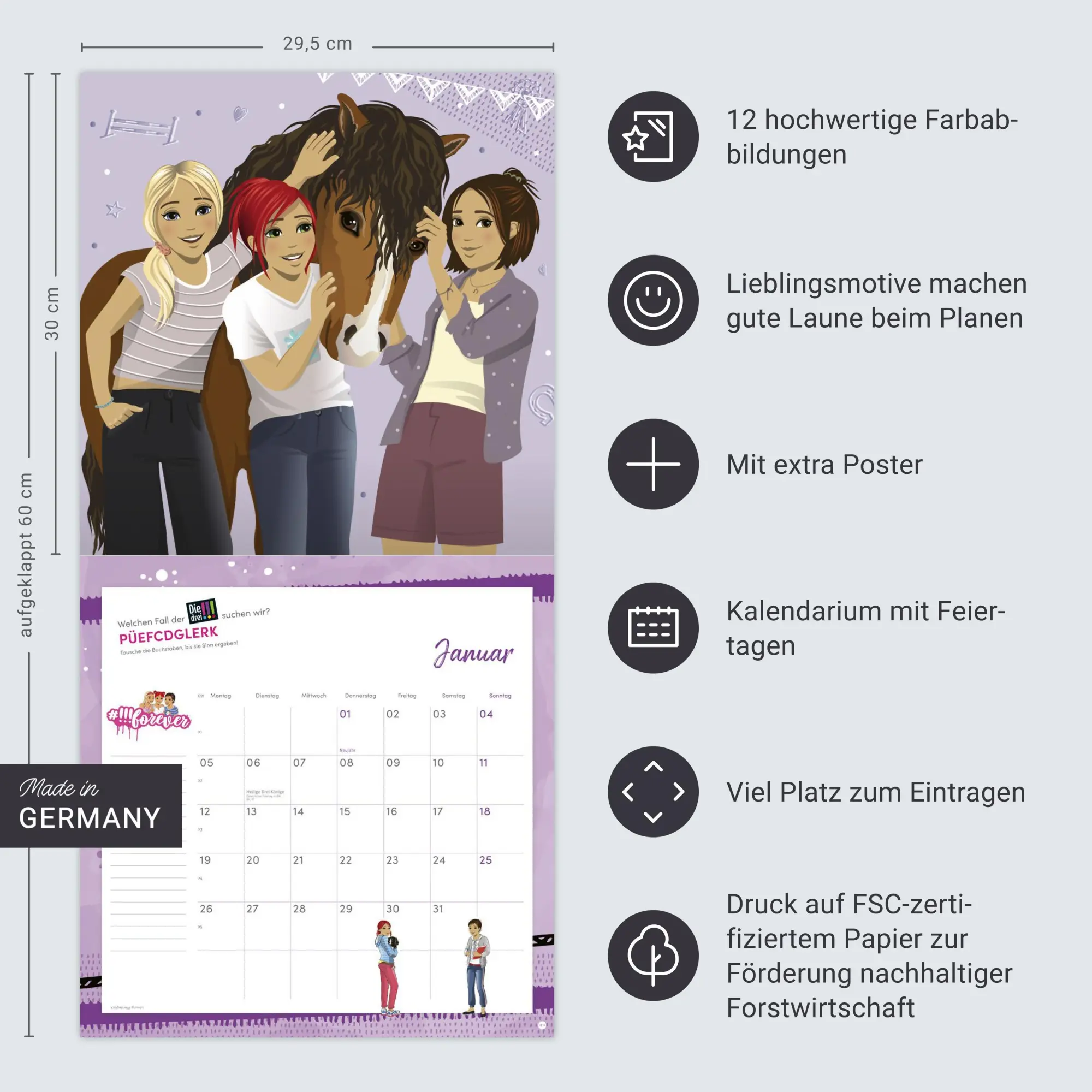 Bild: 9783756412112 | Die drei !!! Broschurkalender 2026 | Kalender | 28 S. | Deutsch | 2026