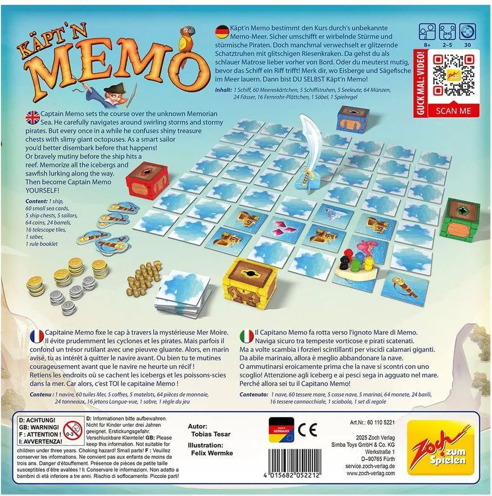 Bild: 4015682052212 | Käpt'n Memo | Spiel | 601105221 | Deutsch | 2025 | Zoch GmbH