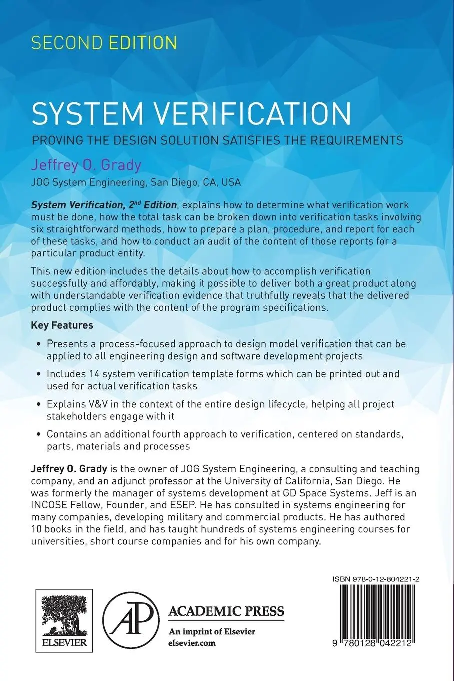Rückseite: 9780128042212 | System Verification | Jeffrey O. Grady | Taschenbuch | Englisch | 2016
